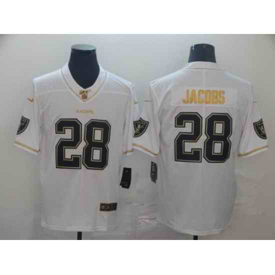 Raiders 28 Josh Jacobs White Gold Vapor Untouchable Limited Jersey